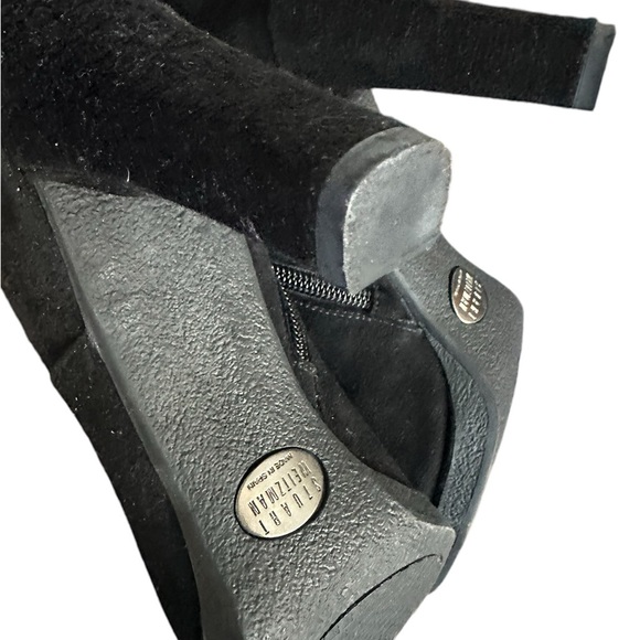 Stuart Weitzman Womens Suede Pointed Toe Block Heel Ankle Booties Black Size 7 - Picture 4 of 6